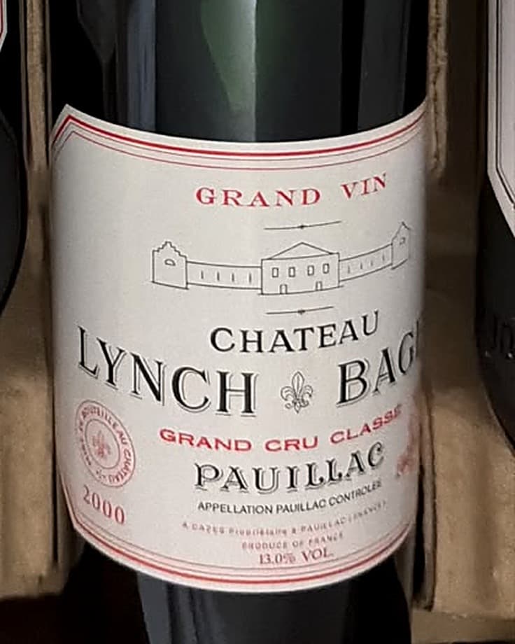 Rótulo do Château Lynch-Bages 2000, Pauillac